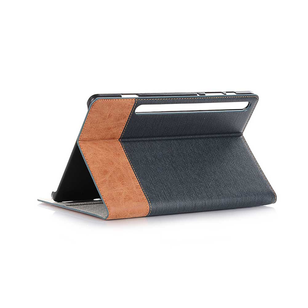Case Samsung Galaxy Tab S6 T860 T865 #เคสฝาพับกระเป๋าสตางค์หนัง PU สมาร์ท 2 สี Bi-color Smart Stripe Leather Wallet