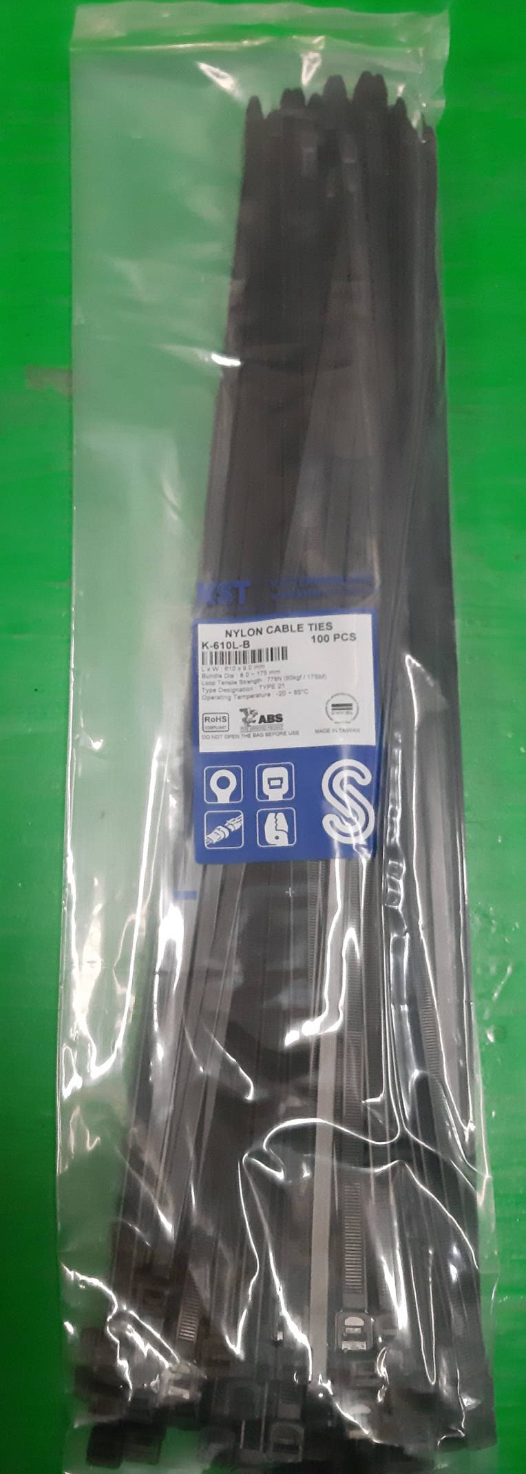 เคเบิ้ลไทร์ 24ดำ 610x 9mm