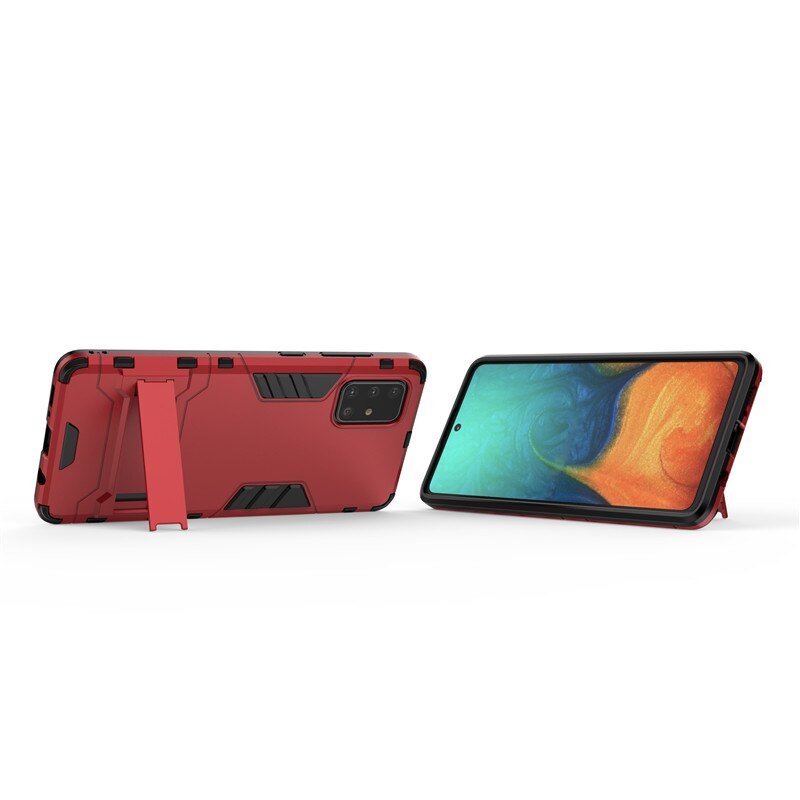 Case Samsung Galaxy A51 #เคสฝาหลังพลาสติก ไฮบริด TPU + Kickstand