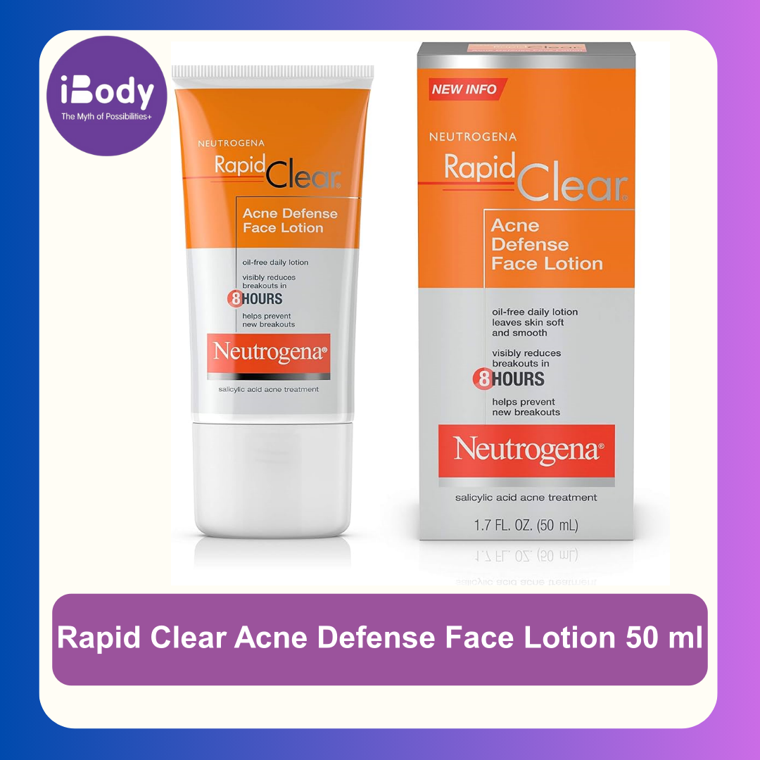 Neutrogena® Rapid Clear Acne Defense Face Lotion 50ml โลชั่นบำรุงหน้าเนื้อบางเบา ลดสิว