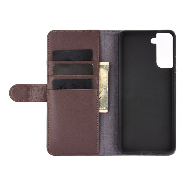 เคส Samsung Galaxy S21 #เคสฝาพับสไตล์กระเป๋าสตางค์รูปแบบหนังแท้แยกมีช่องเสียบบัตรคุณภาพดี
