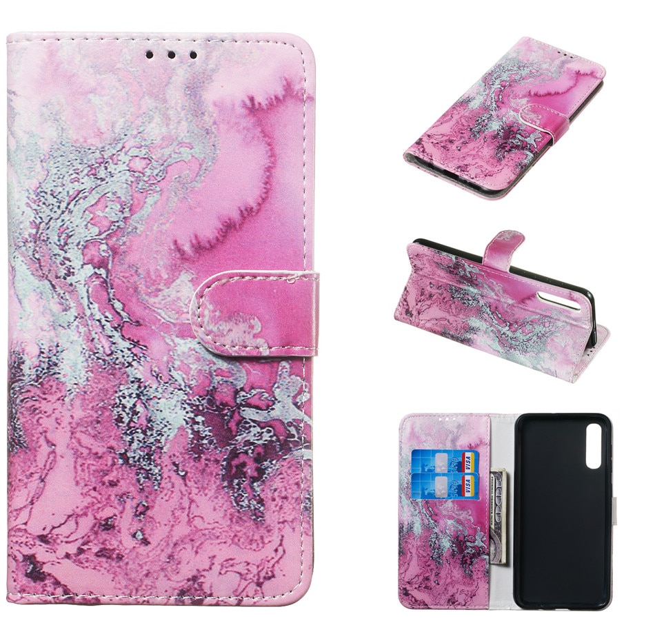 เคส Samsung Galaxy A50 / A50s / A30s #เคสฝาพับพิมพ์ลายหนัง PU แบบกระเป๋าสตางค์