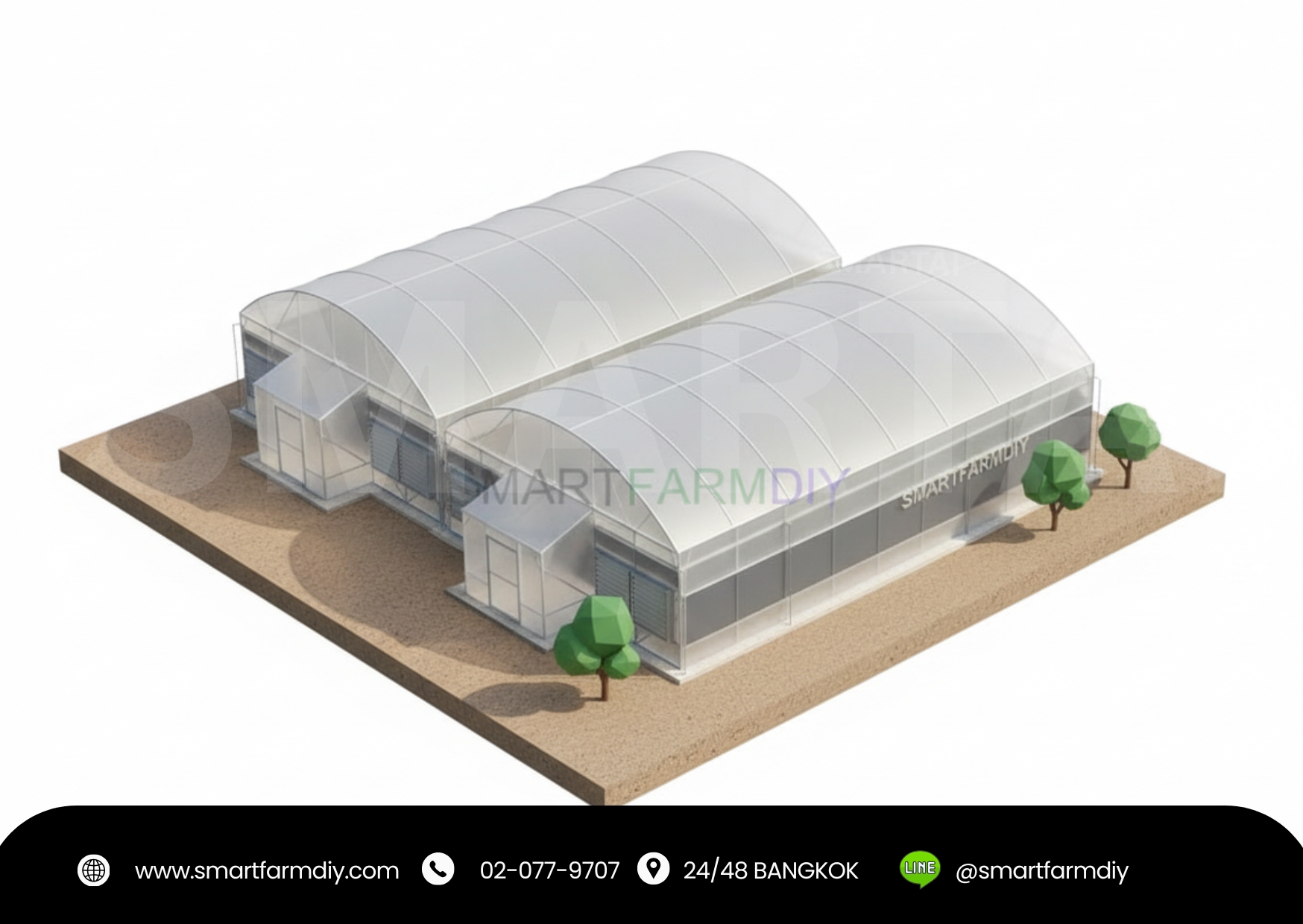 โรงเรือนปลูกพืช พร้อมระบบEVAP พร้อมระบบสมาร์ทฟาร์ม