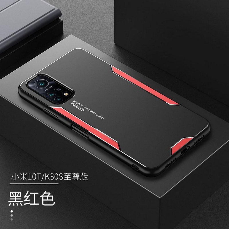 เคส Xiaomi Mi 10T Pro #เคสฝาหลังไฮบริด Metal +TPU Shockproof metal back plate Phone Back Cover