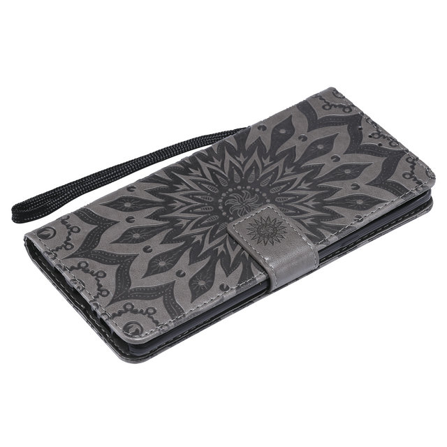 เคส Samsung Galaxy Note 9 #เคสฝาพับพิมพ์ลาย Imprint Sunflower PU Leather