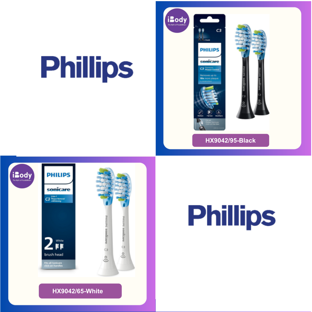 Philips® Sonicare C3 Premium Plaque Control Brush Heads 2 Brush Heads ฟิลิปส์ หัวแปรงสีฟันไฟฟ้า 2 รีฟิว รุ่น C3