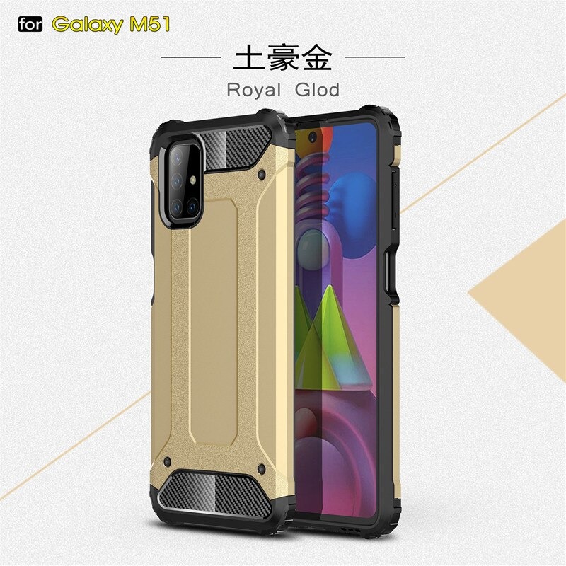 Case Samsung Galaxy M51 #เคสฝาหลังเกราะป้องกัน ไฮบริด พลาสติก+TPU Heavy Duty Rugged Hybrid
