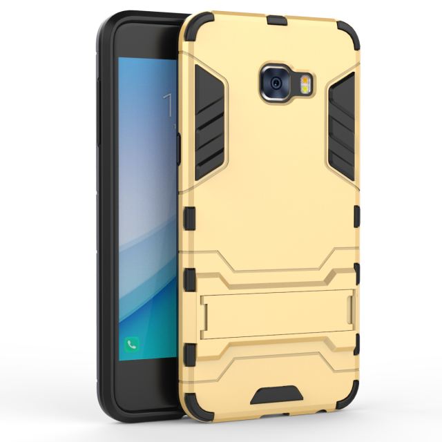 Case Samsung Galaxy C5 #เคสฝาหลังกันกระแทก Hybrid TPU+PC มีขาตั้งในตัว