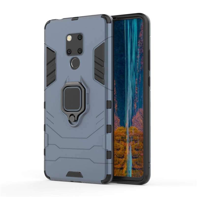 Case Huawei Mate 20 X #เคสฝาหลังพลาสติกแข็ง +TPU Hybrid Case มีแหวนสวมนิ้วโลหะ
