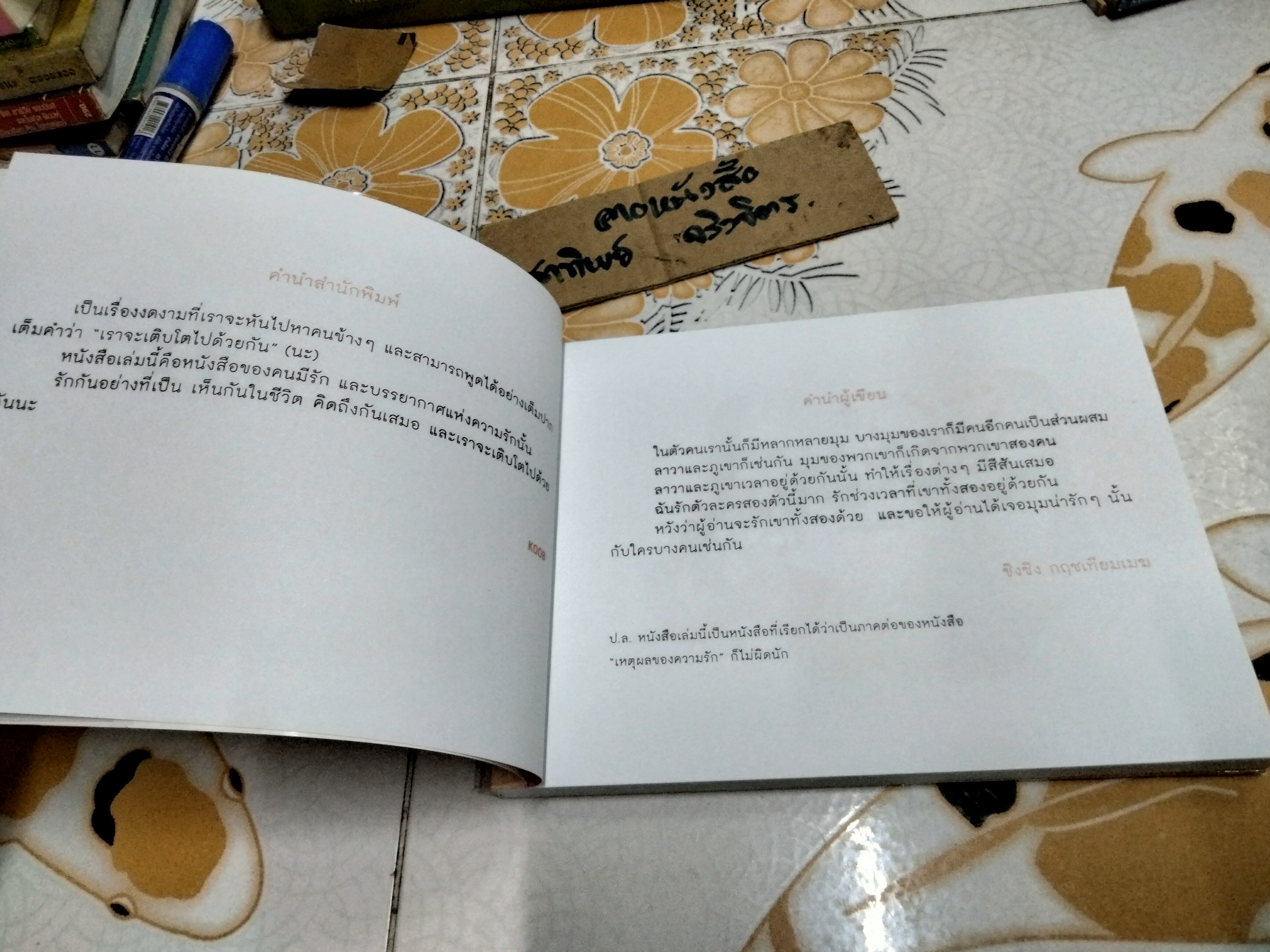 เราจะเติบโตไปด้วยกัน โดย ชิงชิง กฤชเทียมเมฆ พิมพ์ปี พ.ศ 2555 สนพ .KOOB