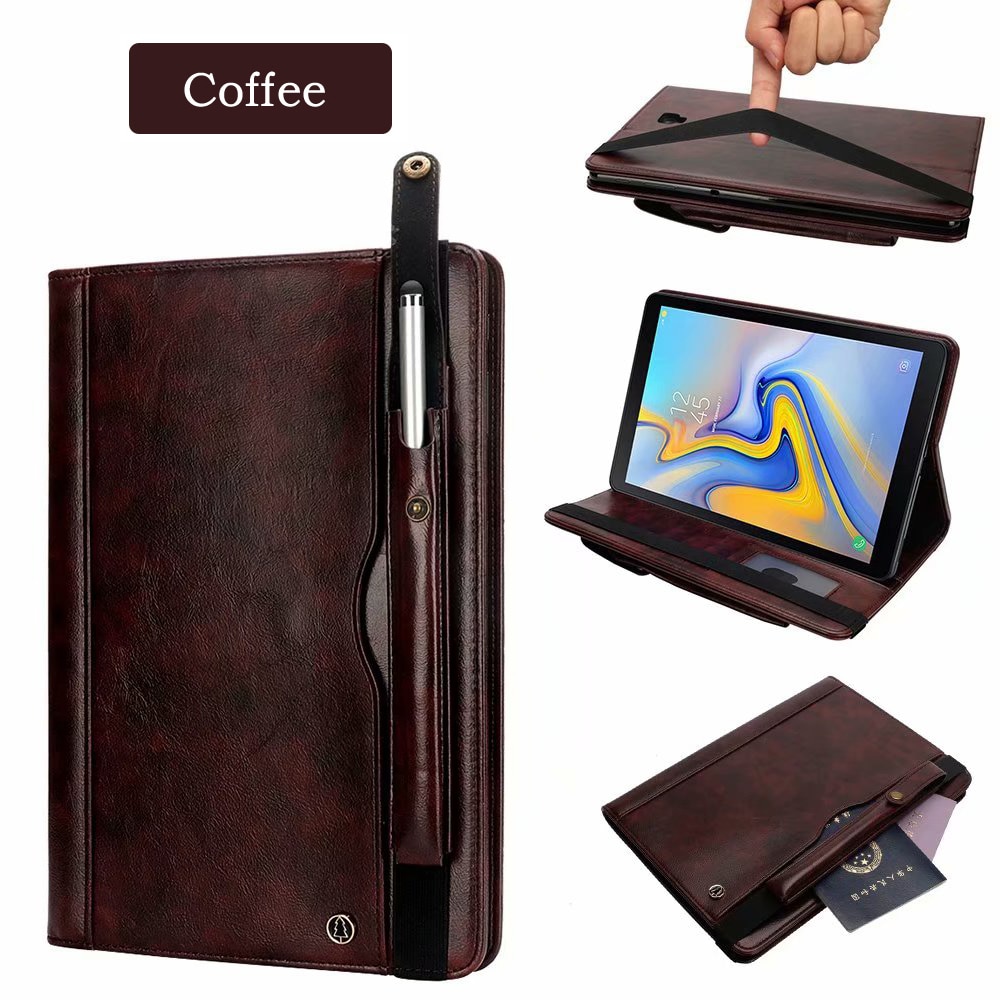 เคส Samsung Galaxy Tab A 10.5 (2018) T590 T595 #เคสฝาพับหนัง PU แบบกระเป๋าสตางค์ Retro Horse Crazy พร้อมช่องปากกา