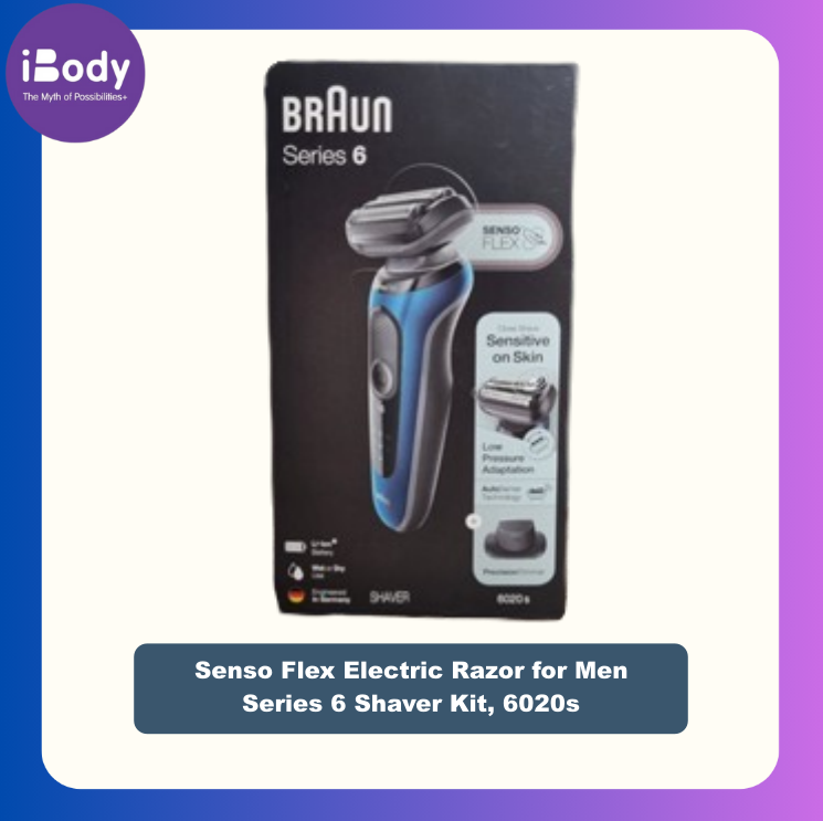[Braun] Senso Flex Electric Razor for Men Series 6 Shaver Kit, 6020s เครื่องโกนหนวดไฟฟ้า ที่กันจอน เซต 5 ชิ้น