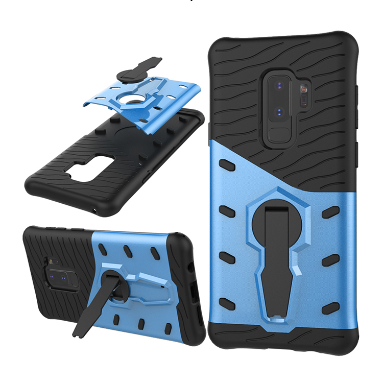 เคส Samsung Galaxy S9+ G965 TPU นุ่ม + พลาสติก #เคสฝาหลังมีขาตั้งในตัวหมุนได้ 360 องศา