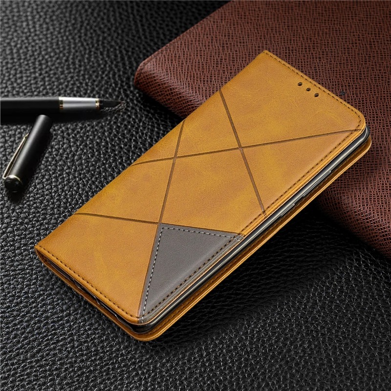 เคส Samsung Galaxy S21+ #เคสฝาพับหนัง PU มีช่องเสียบ ID บัตรอื่นๆในตัว Geometric Pattern Leather Card Holder Protective (สินค้าตัวอย่างสินค้าจริงตรงตามรุ่น)
