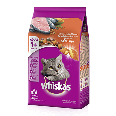 Whiskas(วิสกัส) เม็ดรสโกเม่ซีฟู้ด 1.2Kg