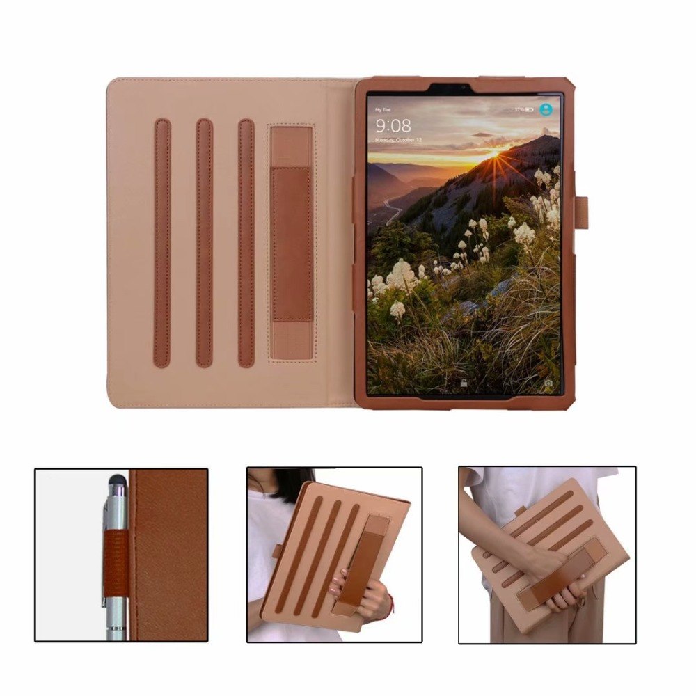 Case Samsung Galaxy Tab S4 10.5 T830 T835 #เคสฝาพับหนัง PU มีแถบยืดหยุ่นสวมนิ้ว Auto Wake/Sleep PU Leather Stand Tablet Case