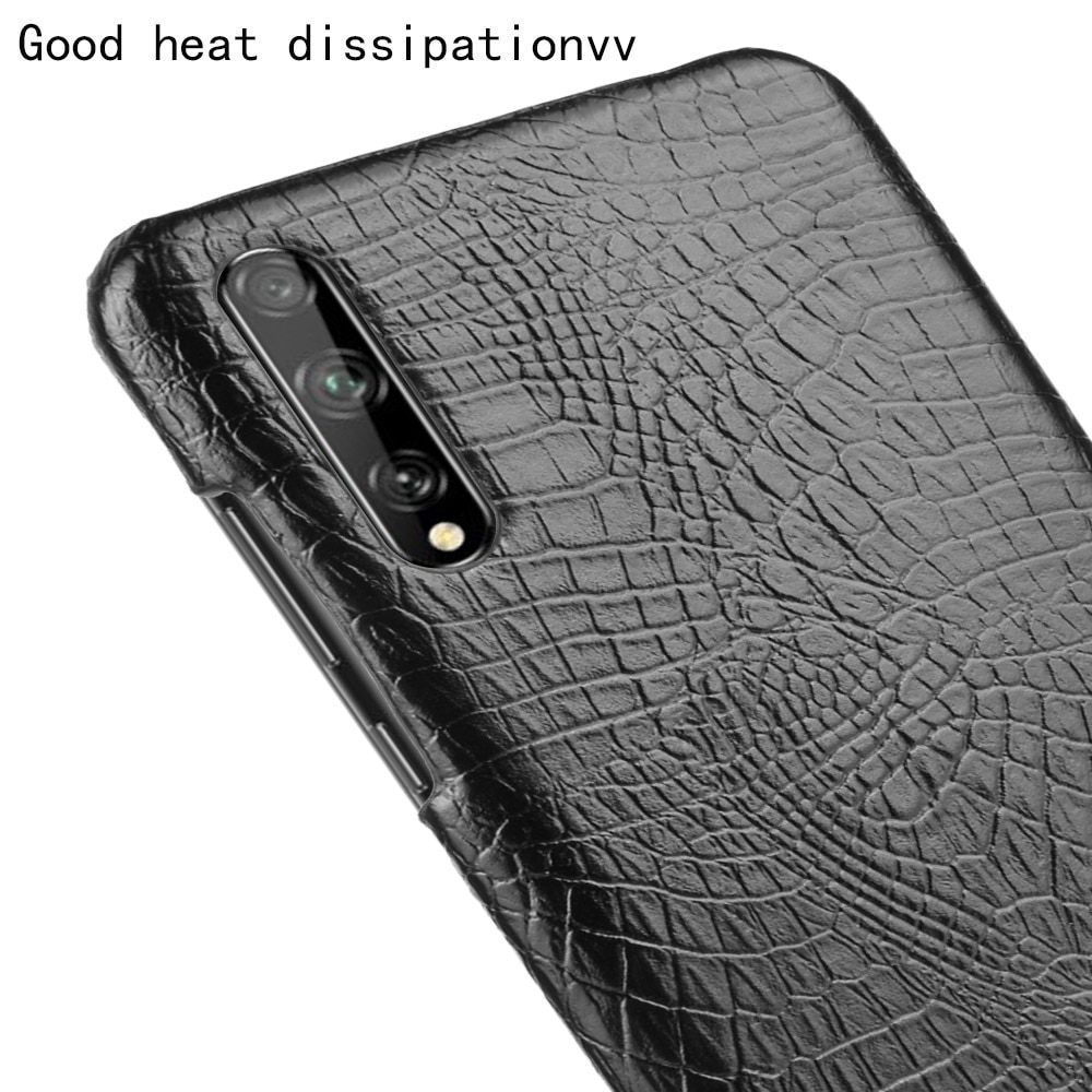 Case Huawei Y8p #เคสฝาหลังพลาสติกแข็งเคลือบหนัง PU ลายผิวหนังจระเข้