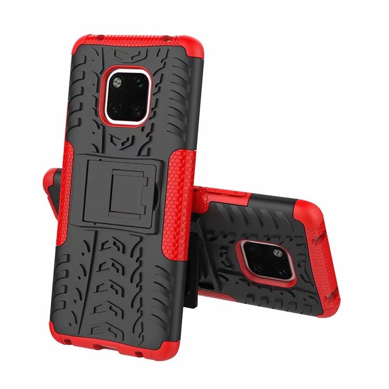 Case Huawei Mate 20 Pro #เคสฝาหลังกันลื่น Cool Tyre Pattern Kickstand (PC + TPU)