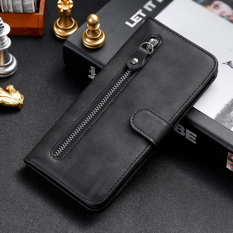 เคส Xiaomi Mi 10T Pro #เคสฝาพับแบบกระเป๋าสตางค์มีช่องด้านหน้า Zipper Pocket Leather Wallet Stand