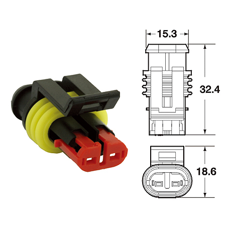 ปลั๊กต่อสายไฟในรถยนต์ AUTOMOTIVE CONNECTORS, 060 AM SPECIALSEAL 1.5 SERIES SEALED 1.25SQMM