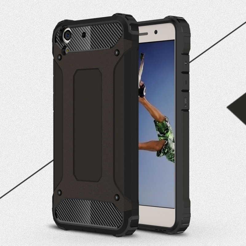 Case Huawei Y6 II #เคสกันกระแทก Armor Guard Plastic + TPU - สีดำ /พร้อมส่ง