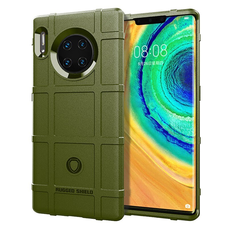 Case Huawei Mate 30 Pro #เคสฝาหลัง Rugged Shield Series Soft Silicone Shock Absorption Matte กันกระแทก