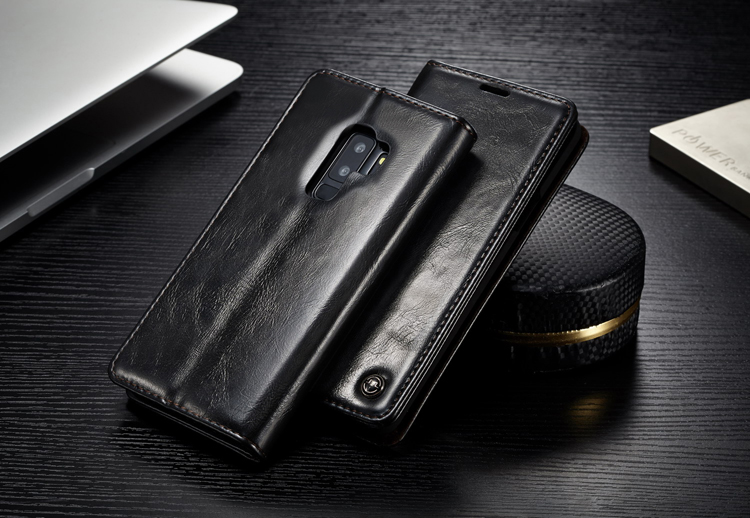 เคส Samsung Galaxy S9+ G965 #เคสฝาพับ CASEME Oil Wax Leather Wallet Cover