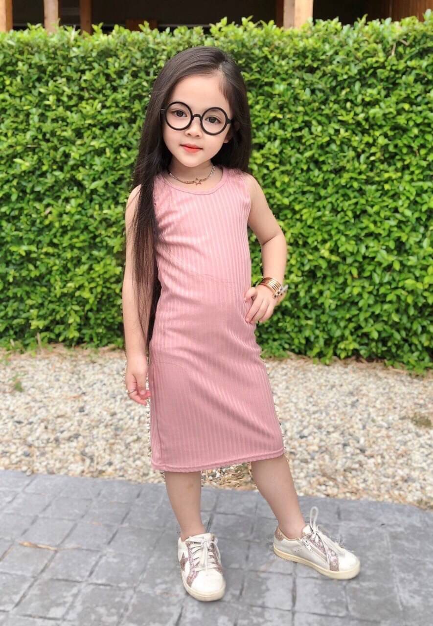 ชุดเด็กหญิง set2ชิ้น เดรสกับเสื้อแขนยาว