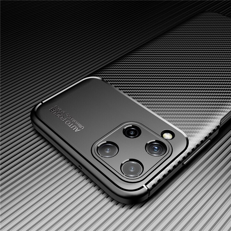 Case Samsung Galaxy M22#เคสฝาหลังนิ่ม Carbon Fiber Anti-drop TPU Protection