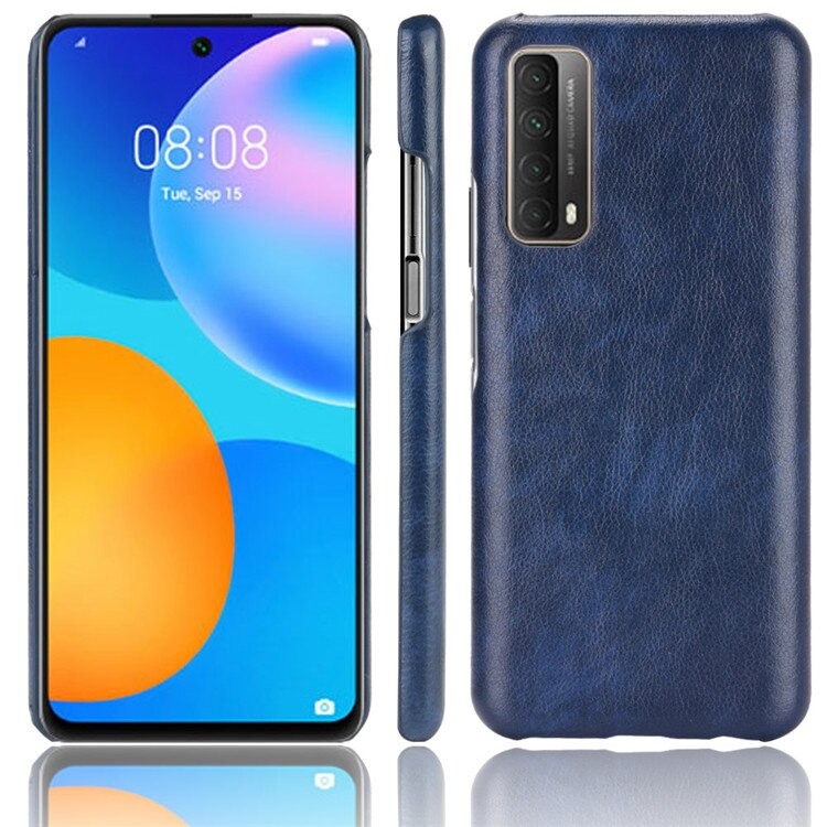 เคส Huawei Y7a #เคสฝาหลังพลาสติกแข็งเคลือบหนัง PU ลายผิวลิ้นจี่ Litchi Skin Leather Coated