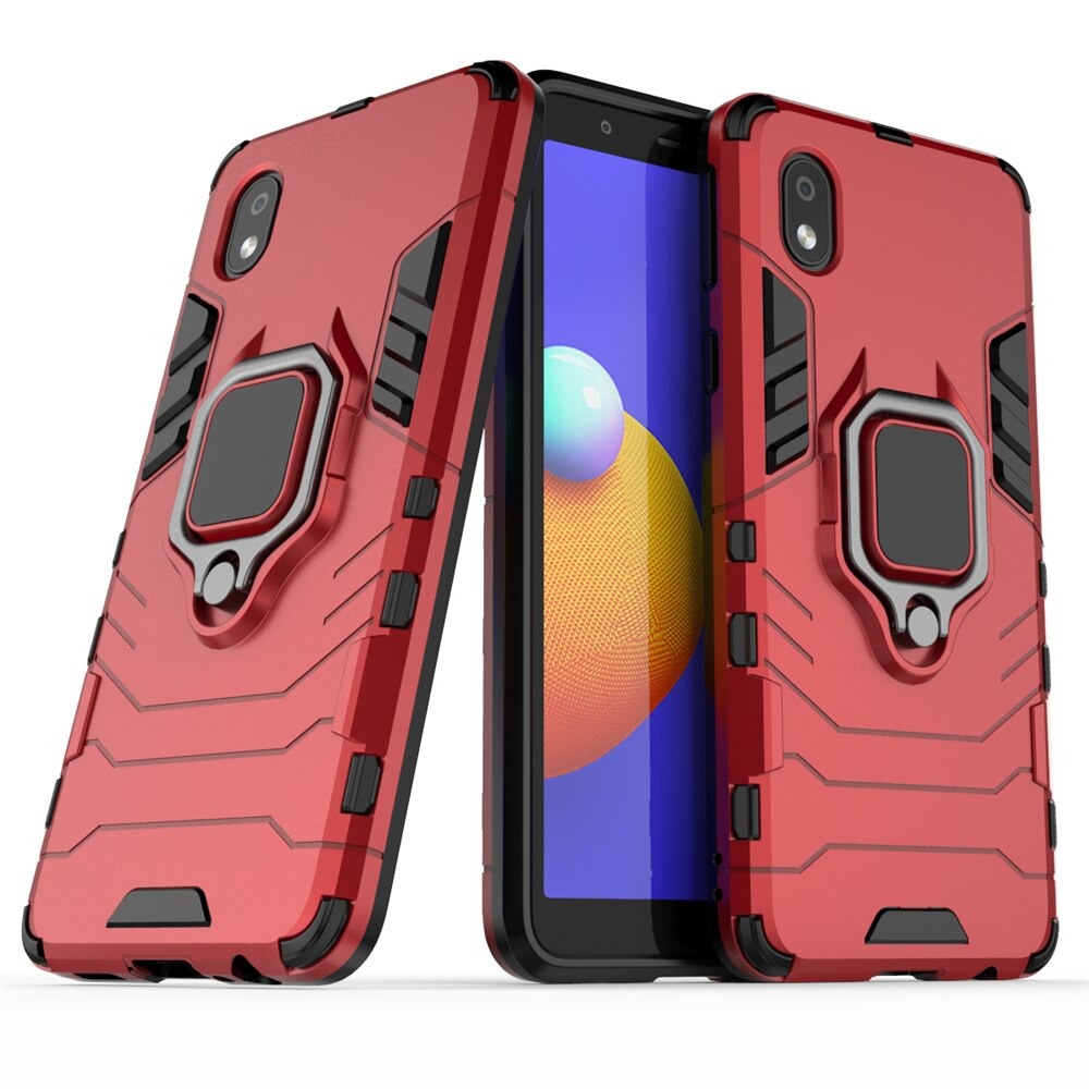 Case Samsung Galaxy A01 Core #เคสฝาหลังพลาสติกแข็ง +TPU Hybrid Case มีแหวนสวมนิ้วโลหะ