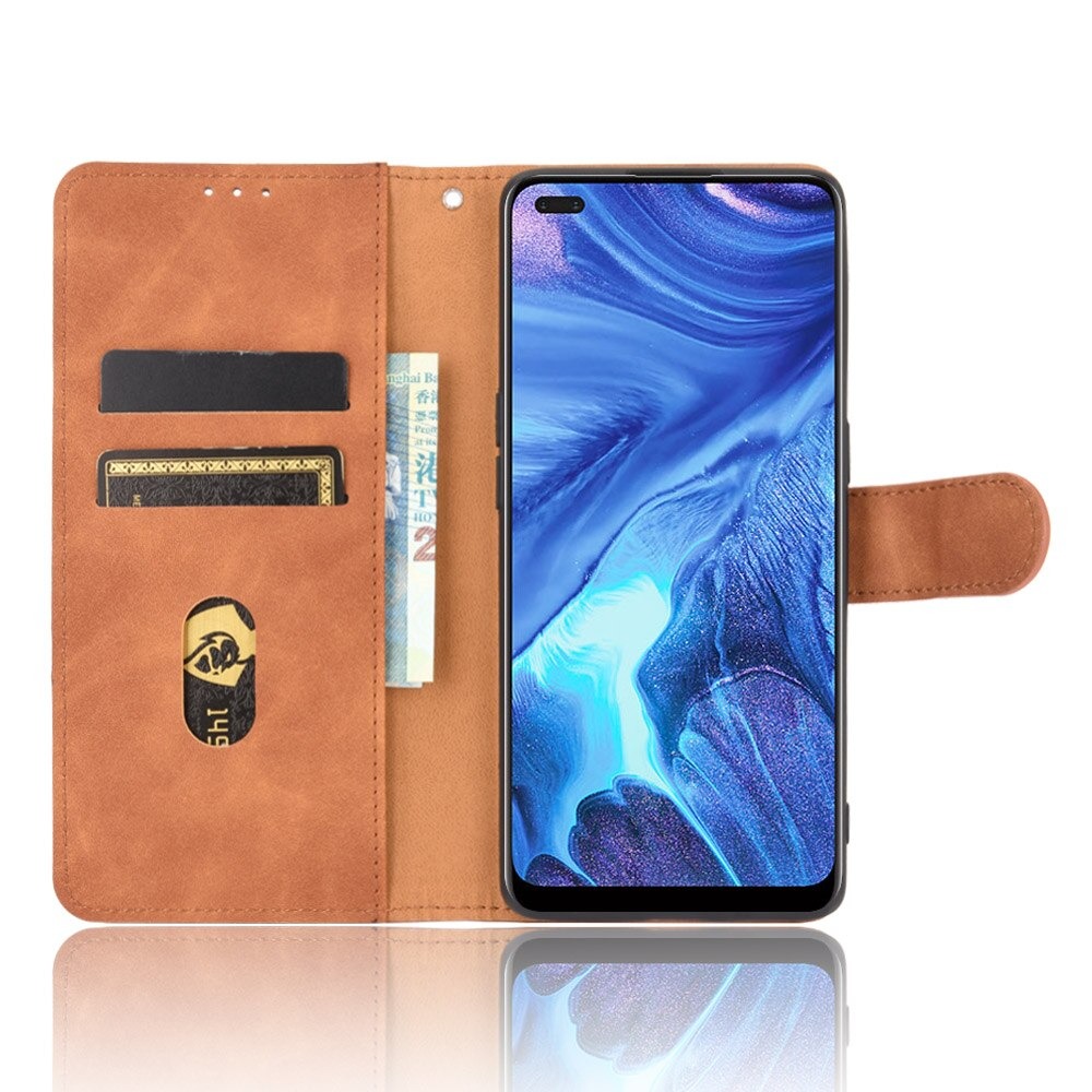 เคส OPPO Reno 4 4G #เคสฝาพับแบบกระเป๋าสตางค์หนัง PU มีช่องใส่บัตร Leather Wallet Card Holder Phone Cover
