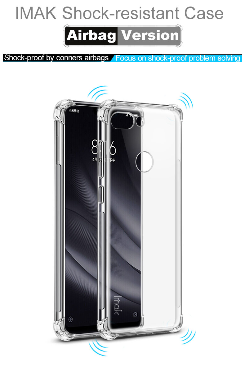 Case Xiaomi Mi 8 Lite #เคสแบบฝาหลัง Skin Feel Anti-drop TPU Case + Explosion-proof Screen Film