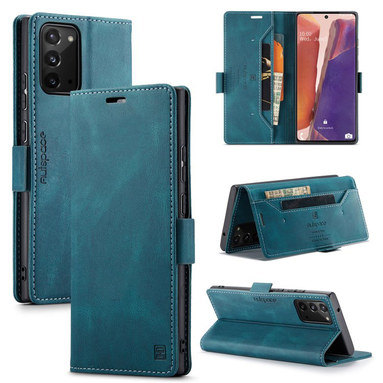 เคส Samsung Galaxy Note 20 / Note 20 5G #เคสฝาพับหนัง PU แบบกระเป๋าสตางค์ AUTSPACE Series RFID Blocking Retro Matte Leather Wallet