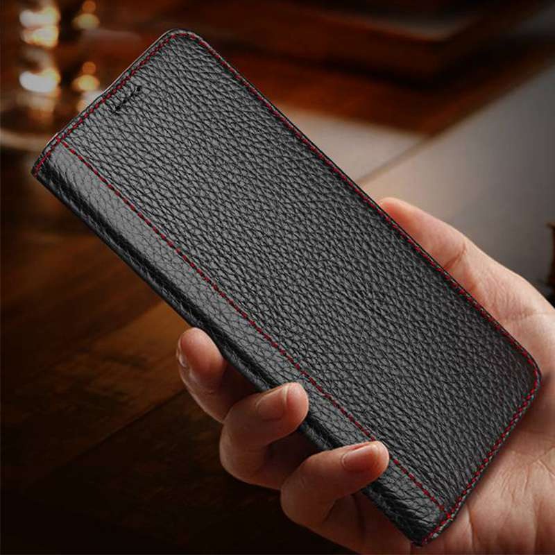 เคส Huawei P30 Pro#เคสแบบฝาพับมีช่องใส่บัตรคุณภาพดี Genuine Leather Cover Soft Natural Leather Case Automatic Adsorption