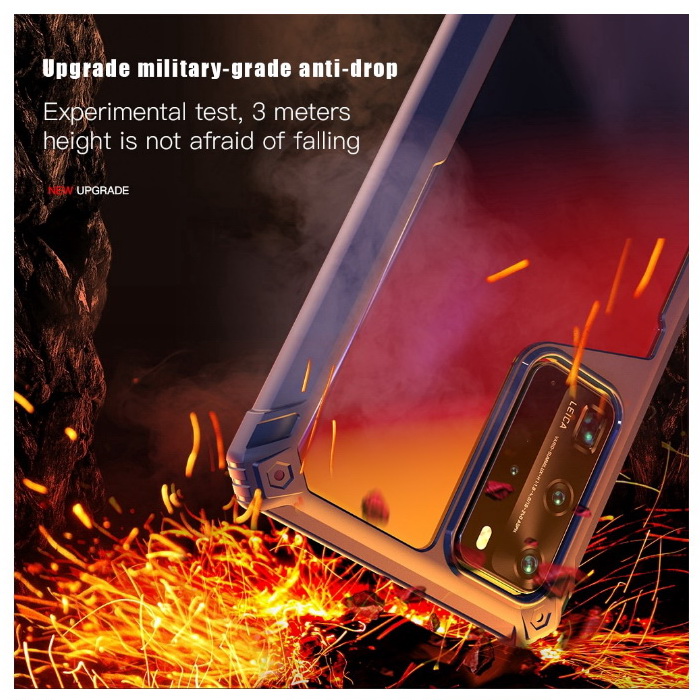 เคส Huawei P40 #เคสฝาหลังใสขอบทึบ Hybrid Shock Absorption PC + TPU