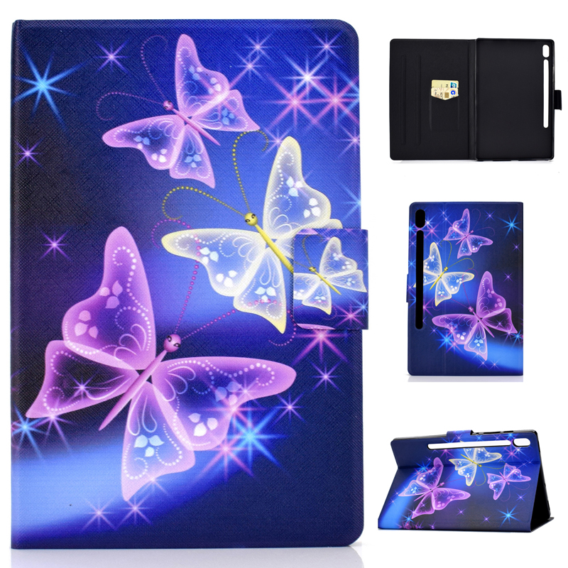 เคส Samsung Galaxy Tab S6 T860 T865 10.5 inch #เคสฝาพับพิมพ์ลายหนัง PU พร้อมที่เก็บการ์ด Pattern Printing PU Leather Tablet Stand Case with Card Storage