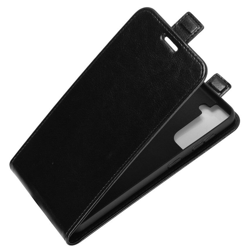 เคส Samsung Galaxy S21 #เคสฝาพับหนัง PU Crazy Horse แนวตั้ง พร้อมช่องเสียบการ์ด