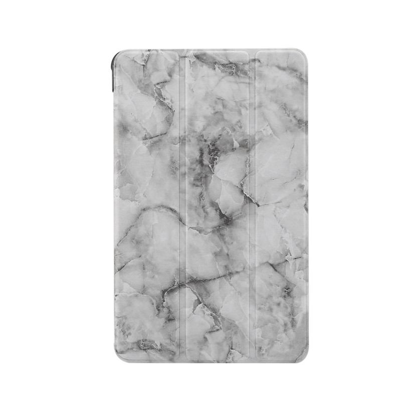Case Samsung Galaxy Tab A7 Lite 8.7" T220 T225 #เคสฝาพับปกสามพับลายเนื้อหินอ่อน Marble Texture Tri-fold PU Leather + PC Stand Tablet Shell