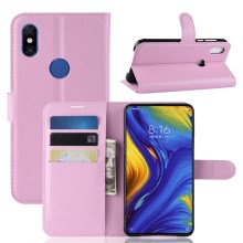 เคส Xiaomi Mi Mix 3 #เคสฝาพับสไตล์กระเป๋าสตางค์หนัง PU ผิวลิ้นจี่สีสันสวยงามทันสมัย
