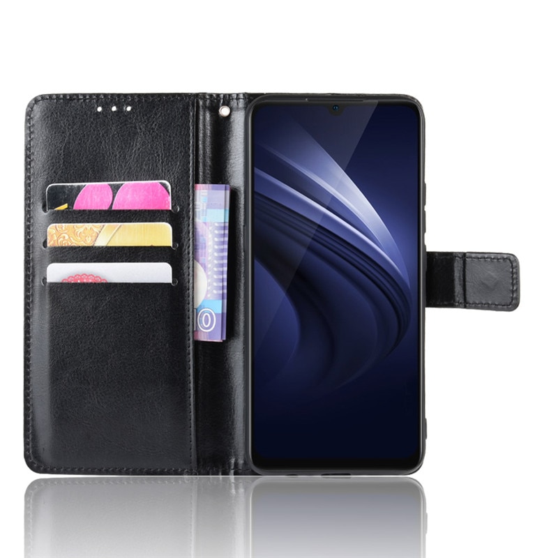 เคส Vivo S1 #เคสฝาพับหนัง PU ผิวหนังม้า Crazy Horse Texture Leather Wallet