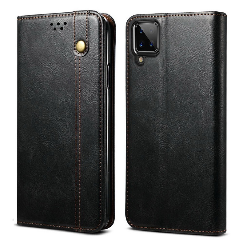 Case Samsung Galaxy A42 5G #เคสแบบฝาพับหนัง PU ผิวหนังม้า Waxy Crazy Horse Texture TPU + PU Leather Case Cover