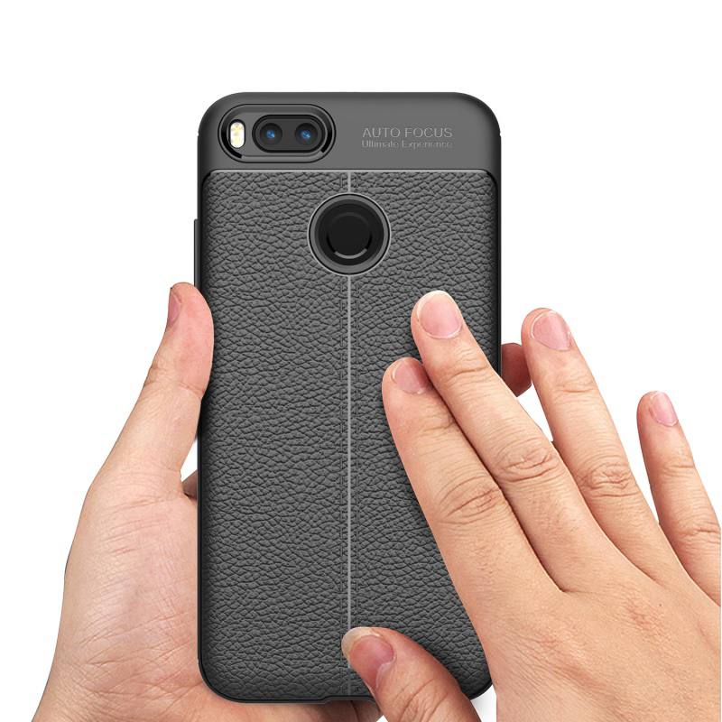 เคส Xiaomi Mi A1 #เคสหนังPUผิวลิ้นจี่ ป้องกันลายนิ้วมือ TPU นิ่มสีสันสวยงาม