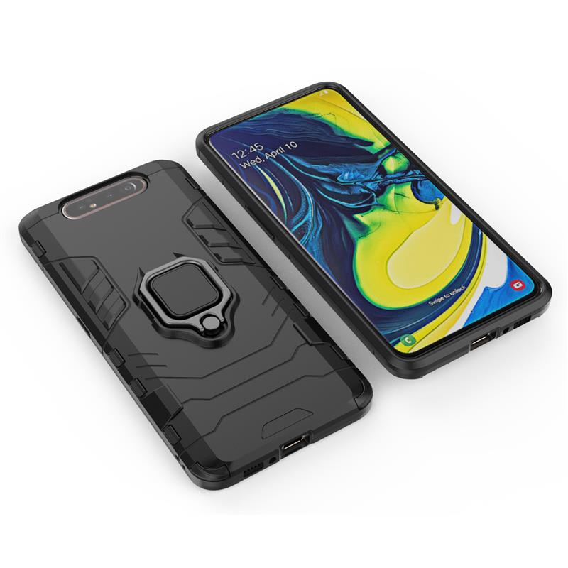 Case Samsung Galaxy A80 #เคสฝาหลังพลาสติกแข็ง +TPU Hybrid Case มีแหวนสวมนิ้วโลหะ