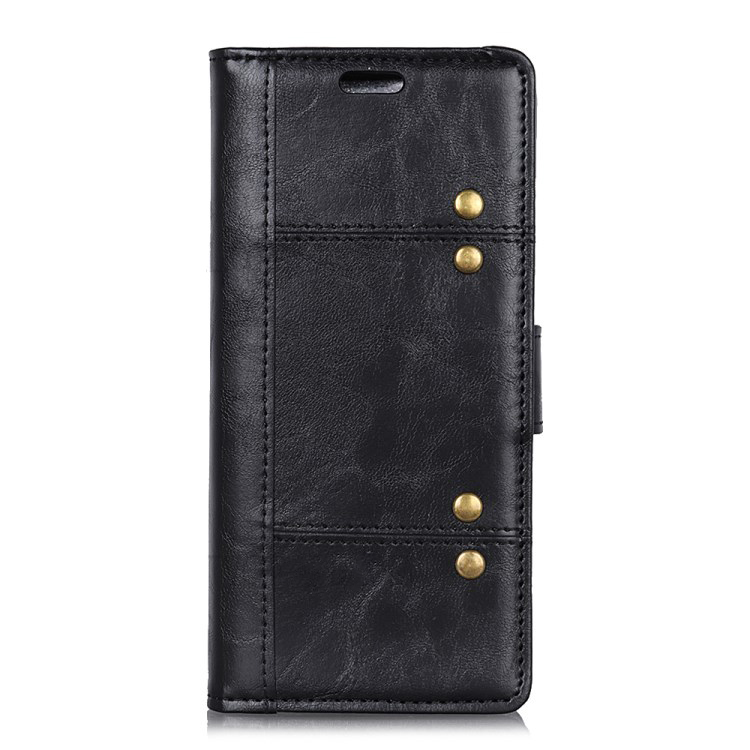 เคส Huawei nova 4 #เคสฝาพับหนัง PU การตกแต่งแบบริ้ว Rivet Decor Crazy Horse Texture เคสคุณภาพดีราคาถูก