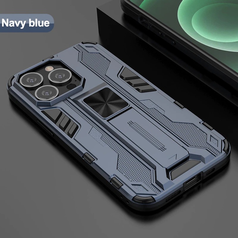 เคส iPhone 13 Pro Max#เคสฝาหลังพลาสติก ไฮบริด TPU + Kickstand