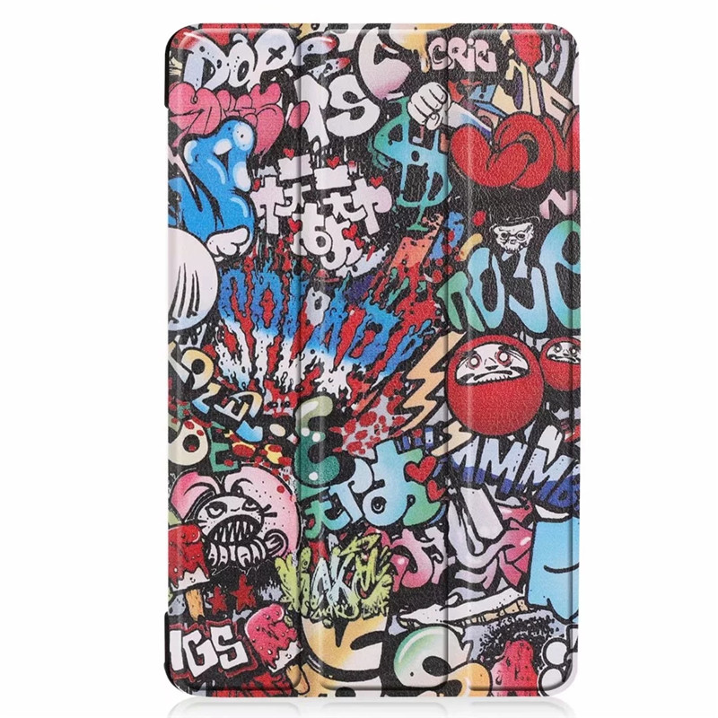 เคส Samsung Galaxy Tab A 8.0 (2019) SM-T290 SM-T295 SM-T297 #เคสฝาพับหนัง PU พิมพ์ลาย Pattern Printing Tri-fold Stand Leather Tablet Shell