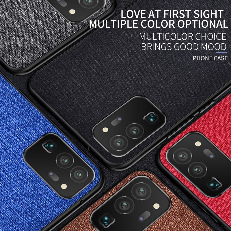 เคส Samsung Galaxy Note 20 / Note 20 5G#เคสฝาหลังเคลือบผิวผ้า Matte Cloth PU + PC + TPU Hybrid