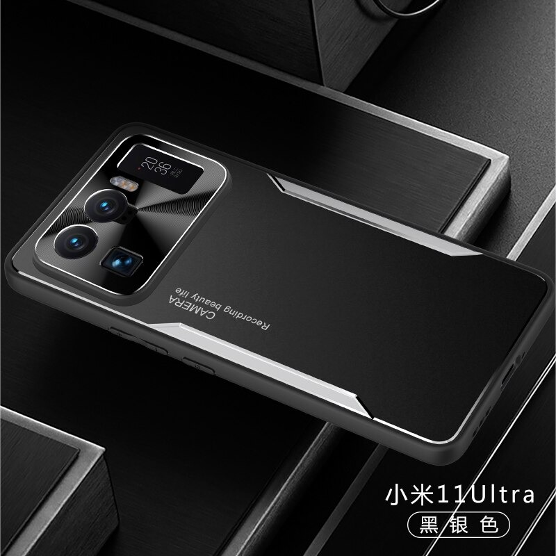 เคส Xiaomi Mi 11 Ultra #เคสฝาหลังไฮบริด Metal +TPU Shockproof metal back plate Phone Back Cover