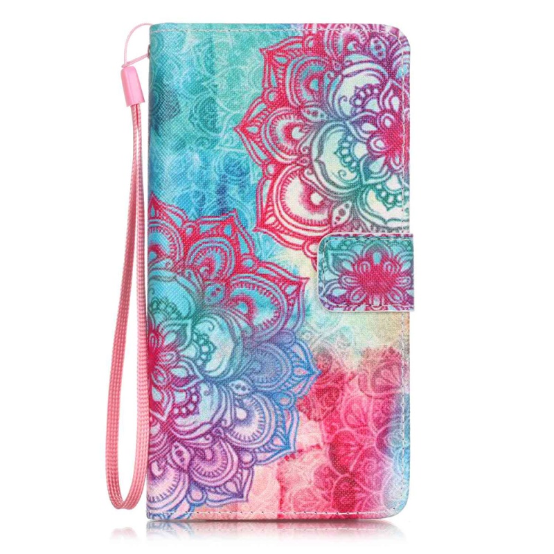 Case Huawei P9 Lite #เคสหนังฝาพับ ลวดลายกระเป๋าหนังเชลล์